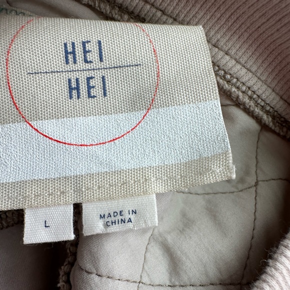 NWOT Anthropologie Hei Hei Itinerary Quilted Bomber Jacket Oatmeal Lined Large - Picture 15 of 16